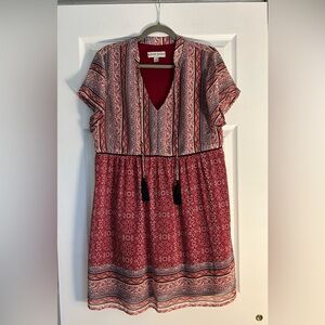 Knox Rose Striped Red and Tan Mini Dress